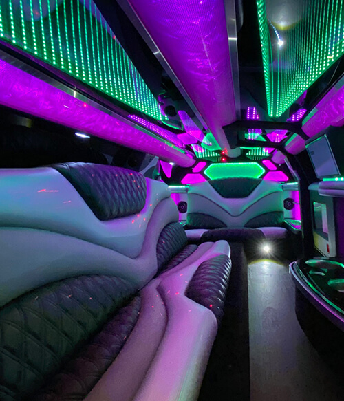 premiun seating in a limo