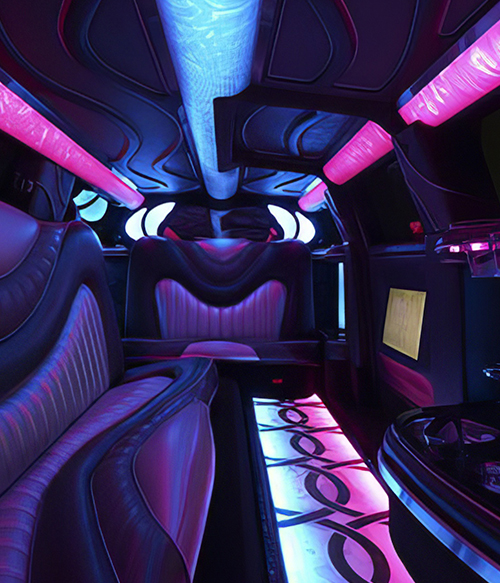 blue and pink limo lights